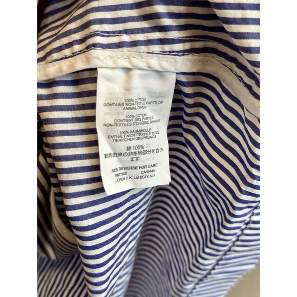 J Crew Womens Blue Striped Double-Breasted Cotton Trench Coat Pockets Size 2 - Picture 6 of 14